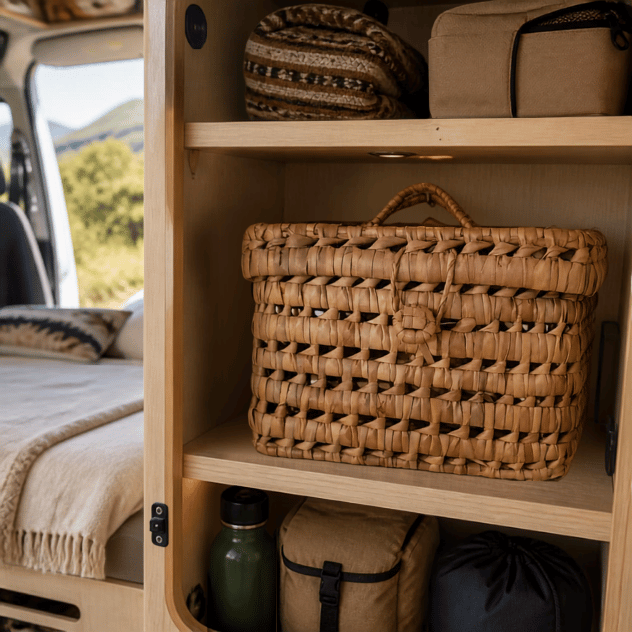 Artisan Handwoven Box for Campervans, RVs, Kitchens