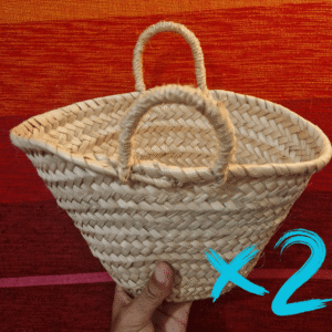 Pack of 2 Mini Handcrafted Palm Baskets